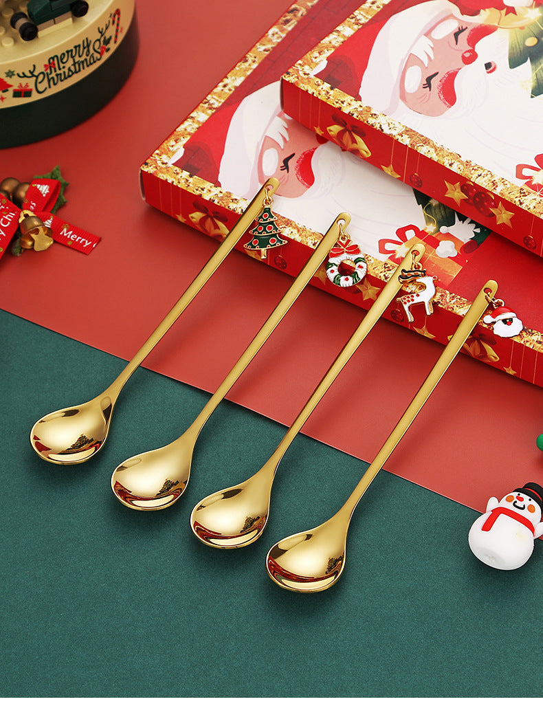 Silver Plated Holiday Coffee Stirrer Spoon Set