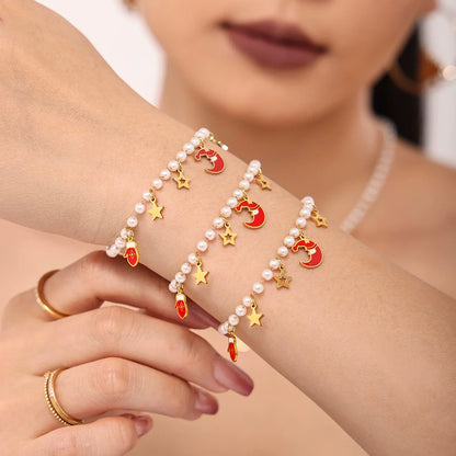 Festive Holiday Pearl Shell Jewelry Set