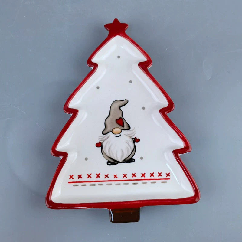 Holiday Red Christmas Ceramic Dish Set