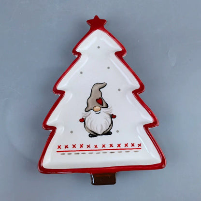 Holiday Red Christmas Ceramic Dish Set