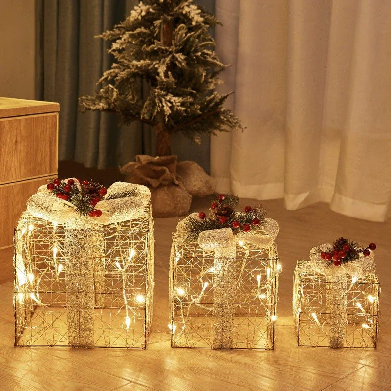 Festive Metal LED Reindeer Sleigh Decoration