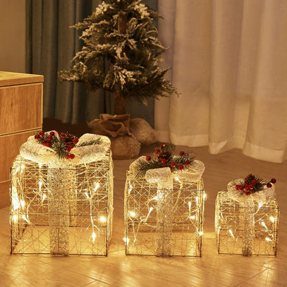 Festive Metal LED Reindeer Sleigh Decoration