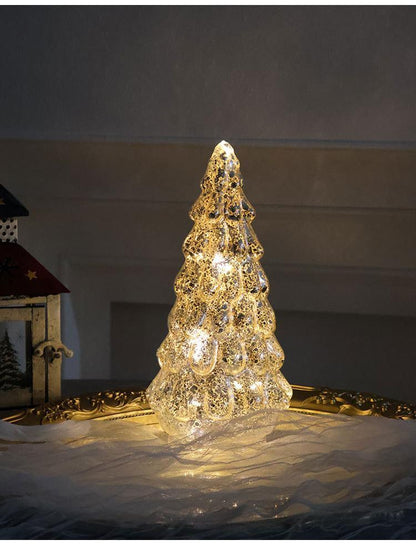 Small Sparkling Glass Xmas Tree Decoration
