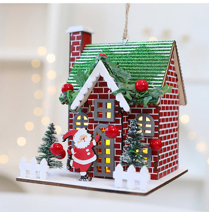Small Wooden Holiday House Decor Ornament - Yeezlab