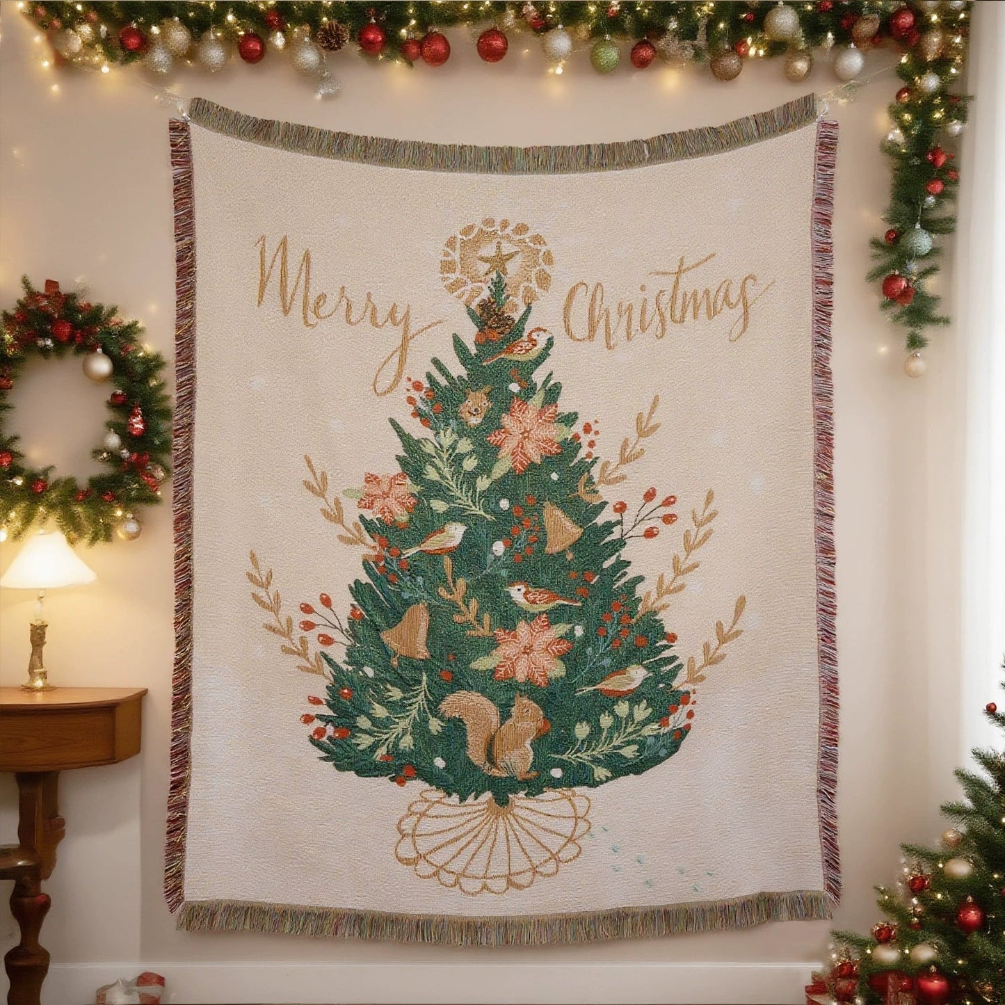 Holiday Tree Cozy Plush Throw Blanket - Yeezlab