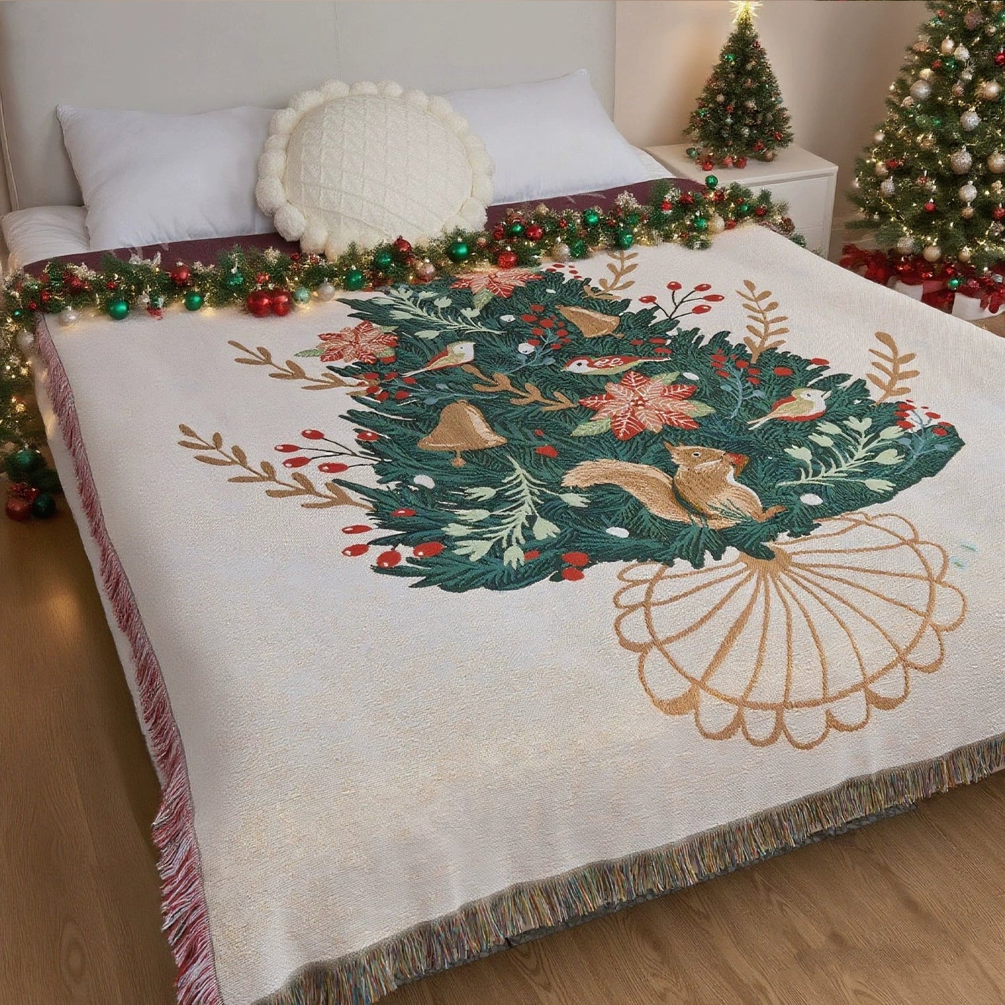 Holiday Tree Cozy Plush Throw Blanket