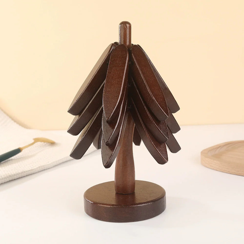Heat Resistant Wood Christmas Tree Coaster - Yeezlab