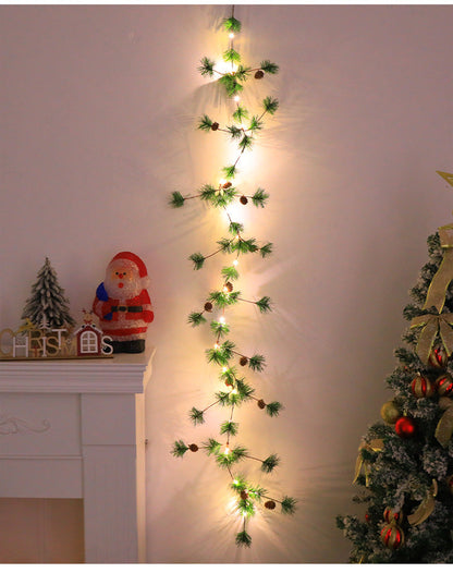 Festive Holiday Berry Pinecone String Lights