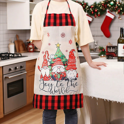 Fun Holiday Red Plaid Christmas Apron