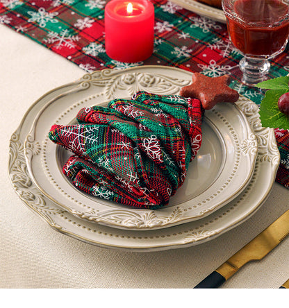 Red Checked Holiday Table Decoration Runner - Yeezlab