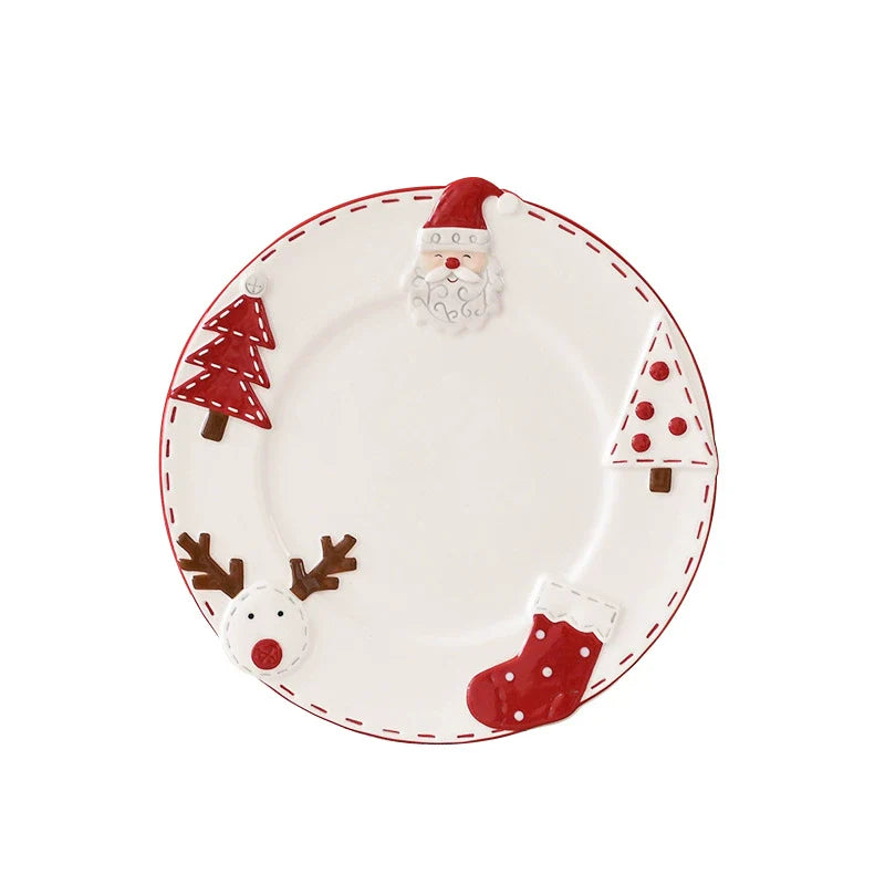 Festive Holiday Red Christmas Plate