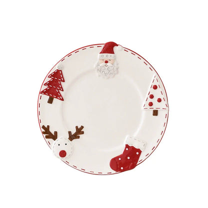 Festive Holiday Red Christmas Plate