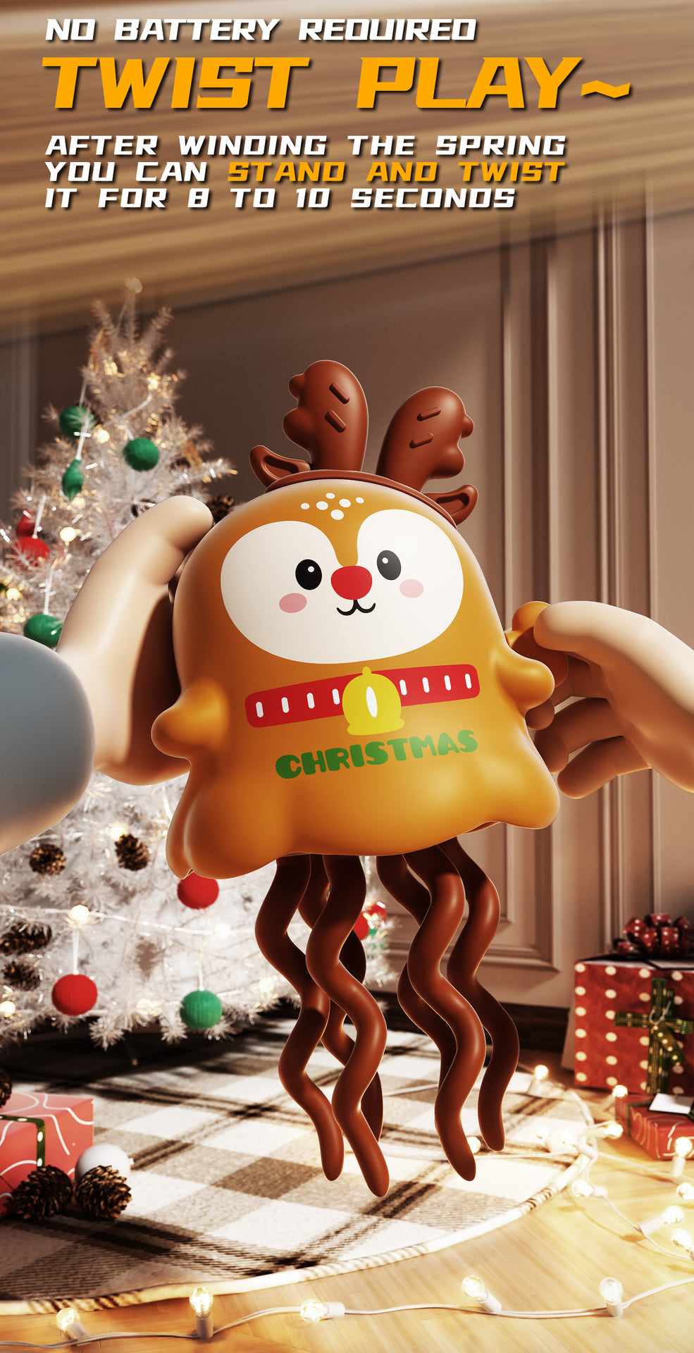 Fun Musical Christmas Deer Figurine Toy