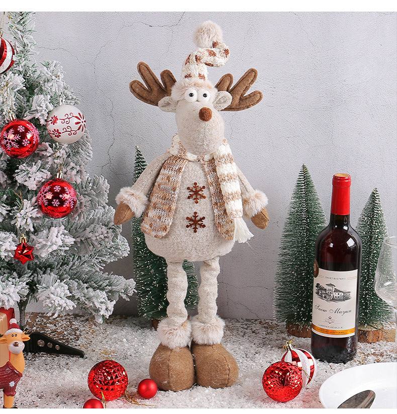 Cozy Plush Winter Reindeer Holiday Figurine