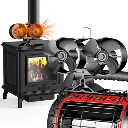 Efficient 4 Blade Wood Stove Fan Heater