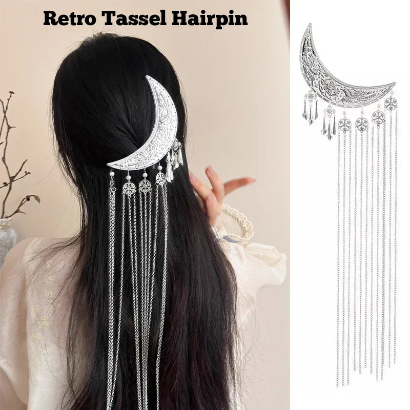 Glamorous Crescent Moon Hair Clip