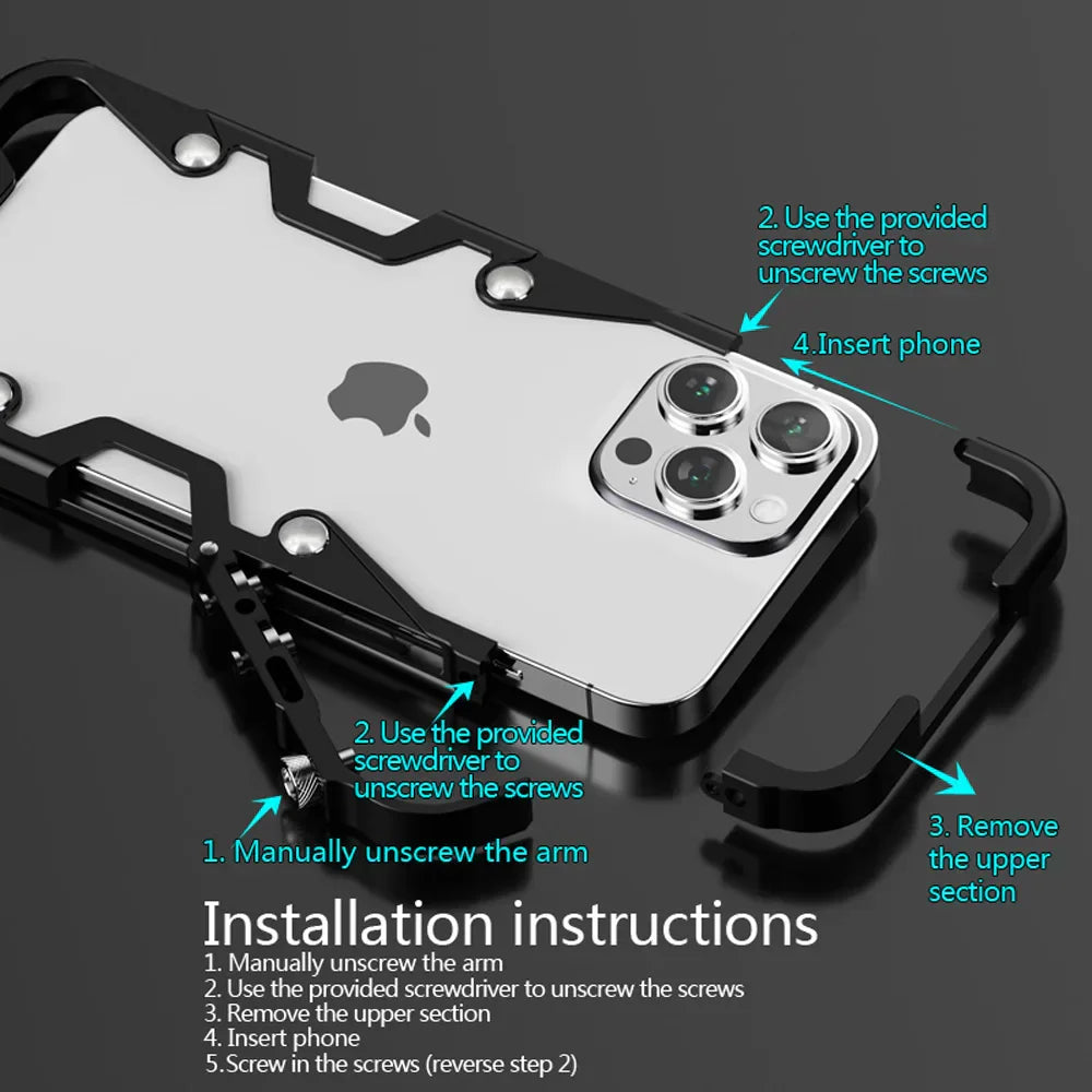 Durable Protective iPhone Case with Rugged Metal Frame