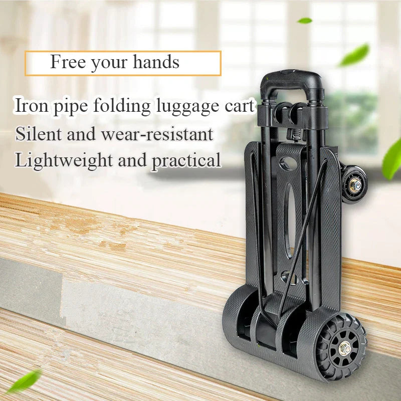 Compact Folding Dolly with 2 or 4 Wheels Adjustable Handle