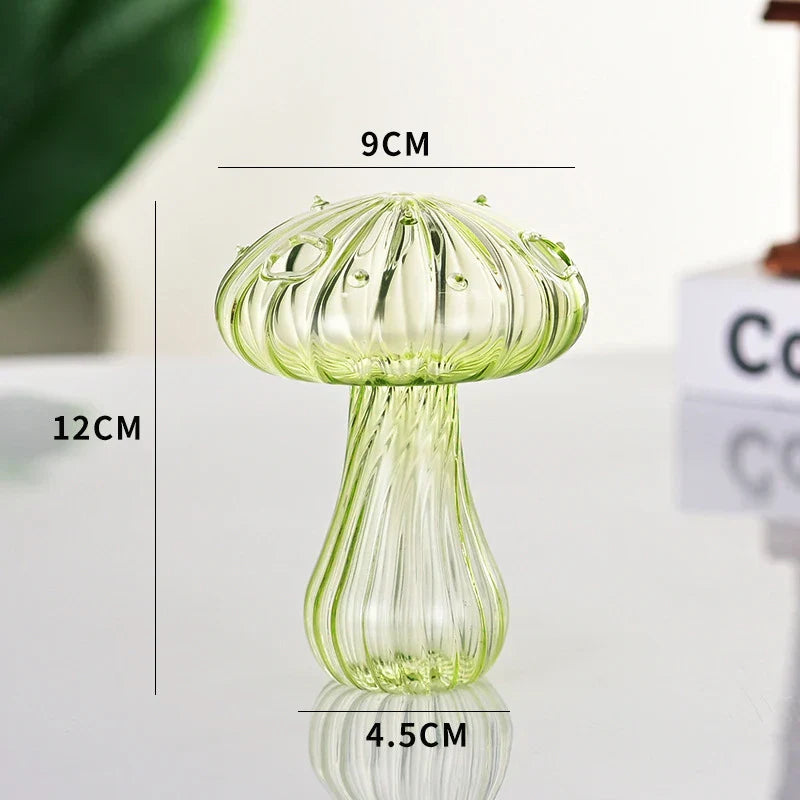 Colorful Glass Mushroom Decor Vase