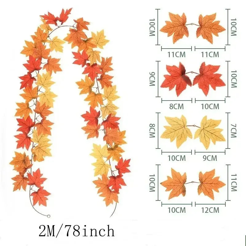 Fall Artificial Maple Leaf Home Decor Garland