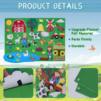 Educational Farm Animal Play Felt Board Set