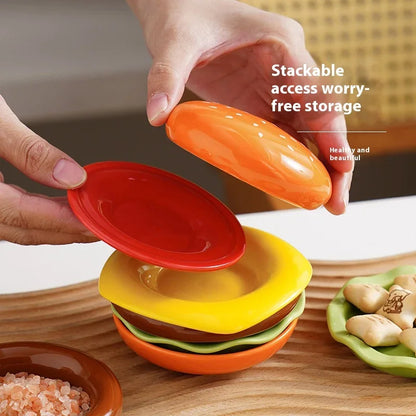 Small Layered Burger Ceramic Dish Set