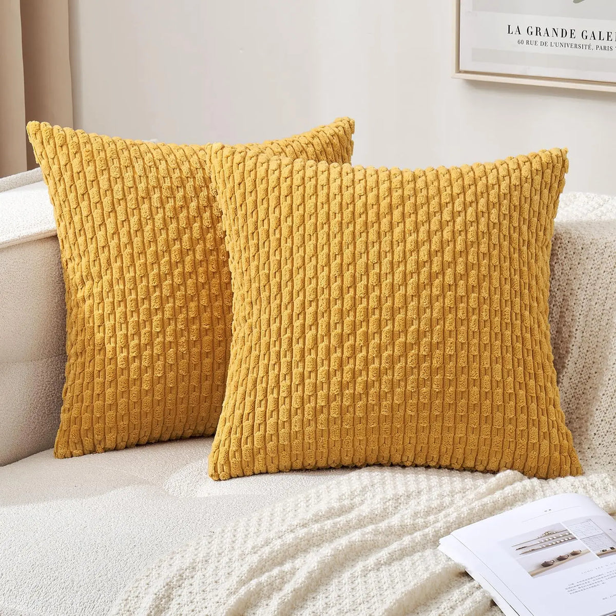 Plush Striped Velvet Accent Pillow in Chic Bohemian Style