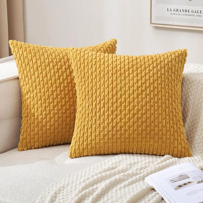 Plush Striped Velvet Accent Pillow in Chic Bohemian Style