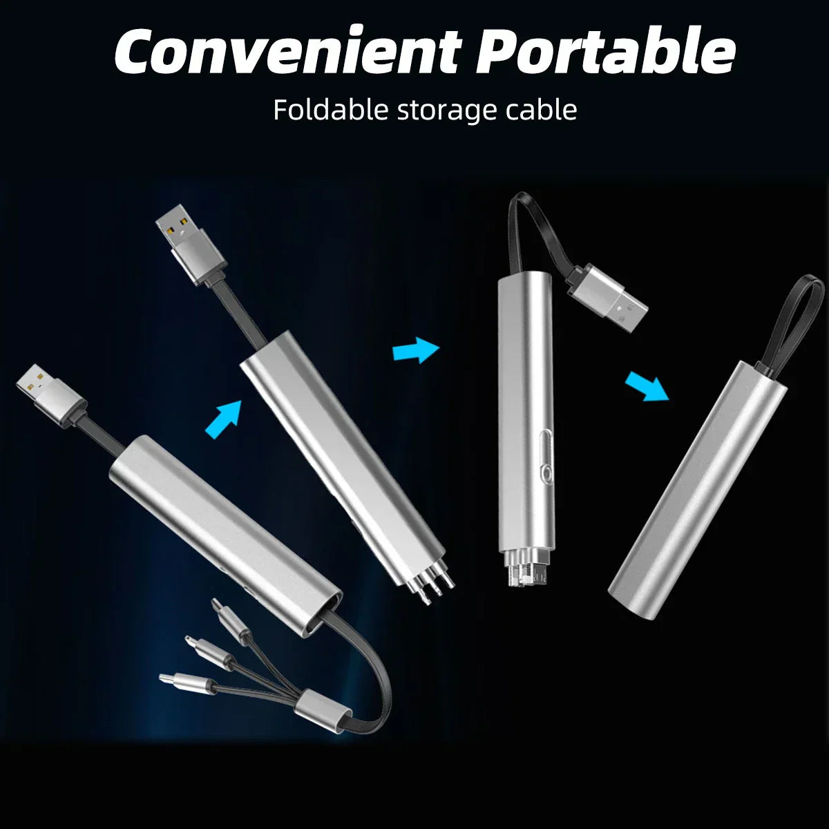 Durable 3in1 Metal Quick USB Charging Cable