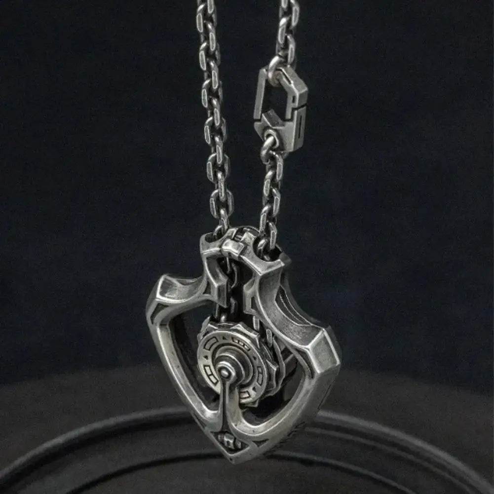 Unique Steampunk Rotating Gear Pendant Necklace