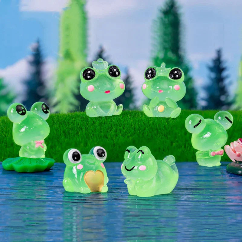 Colorful Mini Frog Decor Figurines Set