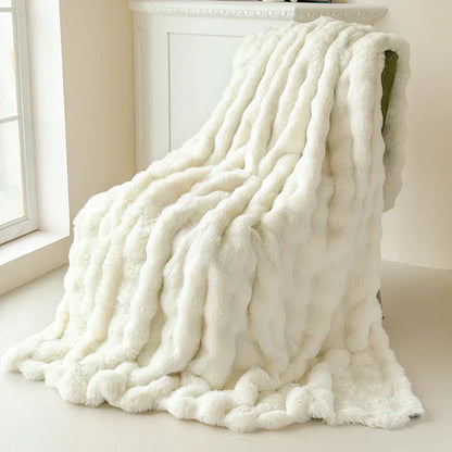 Ultra Soft Double Layer Faux Fur Throw Blanket