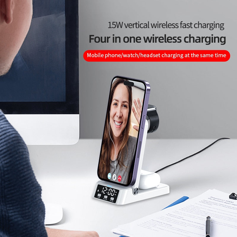 Compact 4 in 1 Wireless Charging Station
