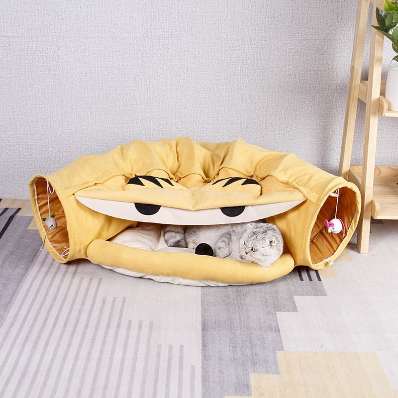Collapsible Pet Play Tunnel House Bed