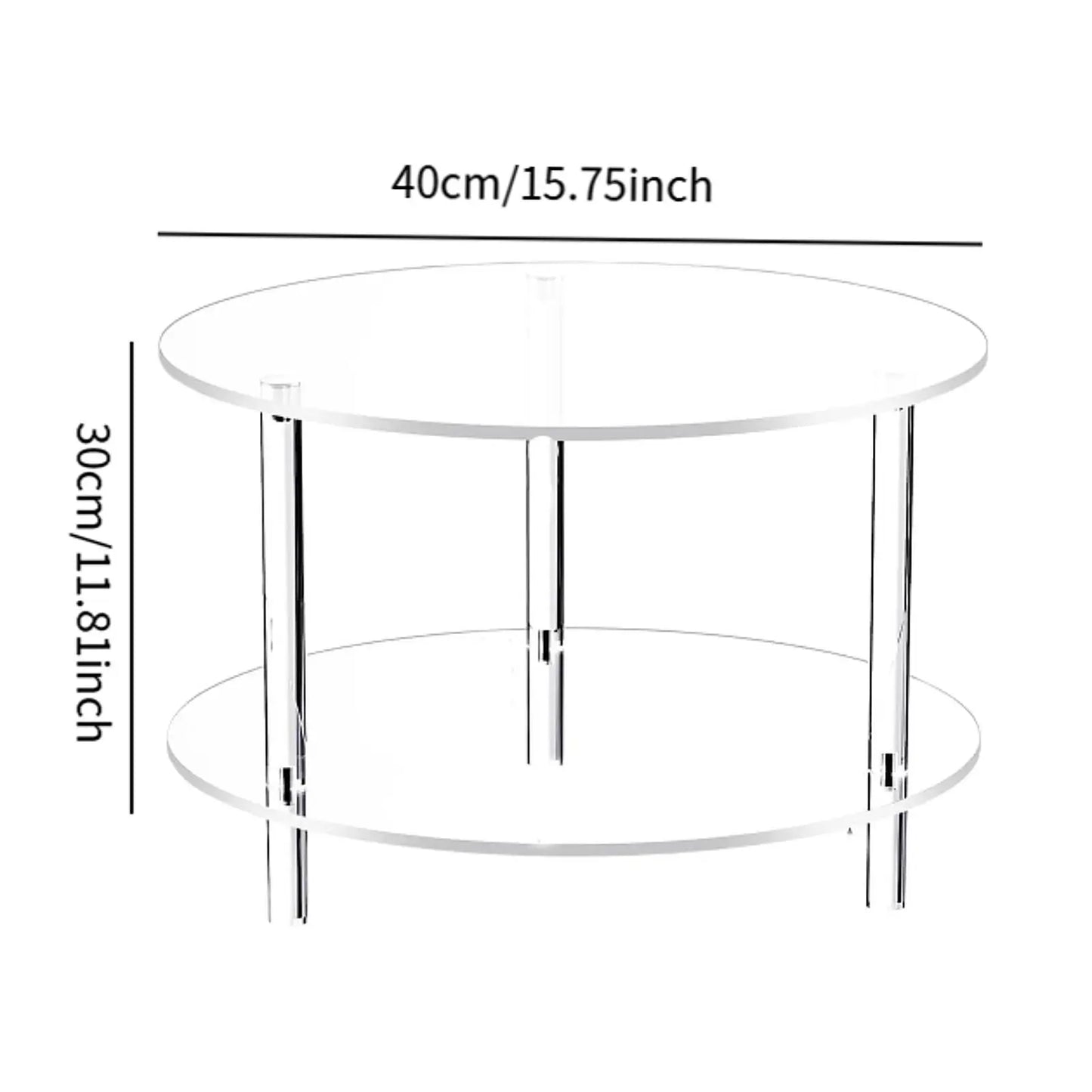 Sleek Glass End Table with Modern Adjustable Base