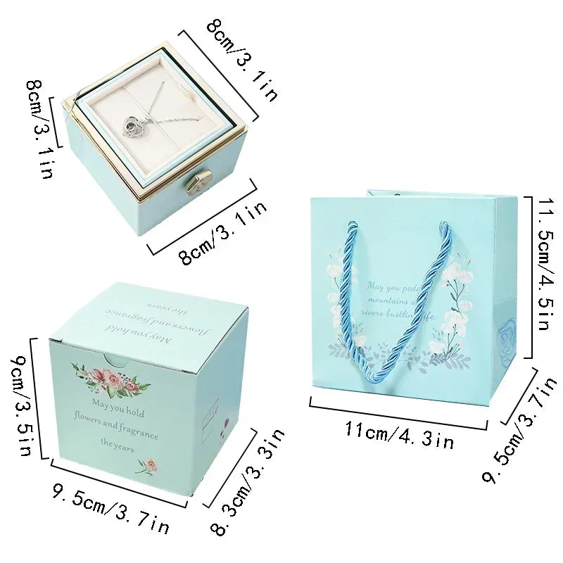 Luxury Rose Rotating Jewelry Storage Box
