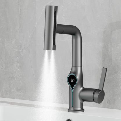 Modern Faucet with LED Temp Display and Spray Nozzle