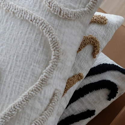 Cozy Chenille Pillow with Modern Geometric Pattern