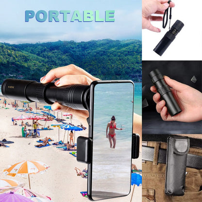 Universal Phone Telescope with 10-300X Zoom Lens