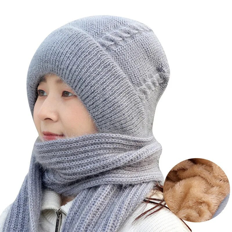 Warm Fuzzy Beanie Scarf Set