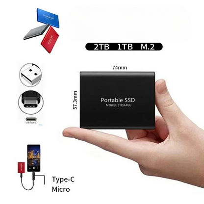 Fast 2TB External SSD Drive with USB-C