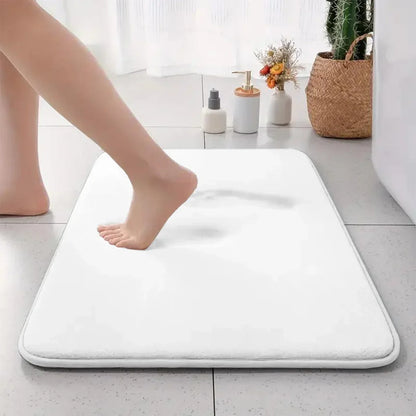 Plush Soft Anti-Slip Bathroom Mat with Absorbent Flannel