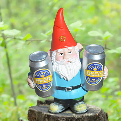 Funny Beer Garden Gnome Figurine Decoration