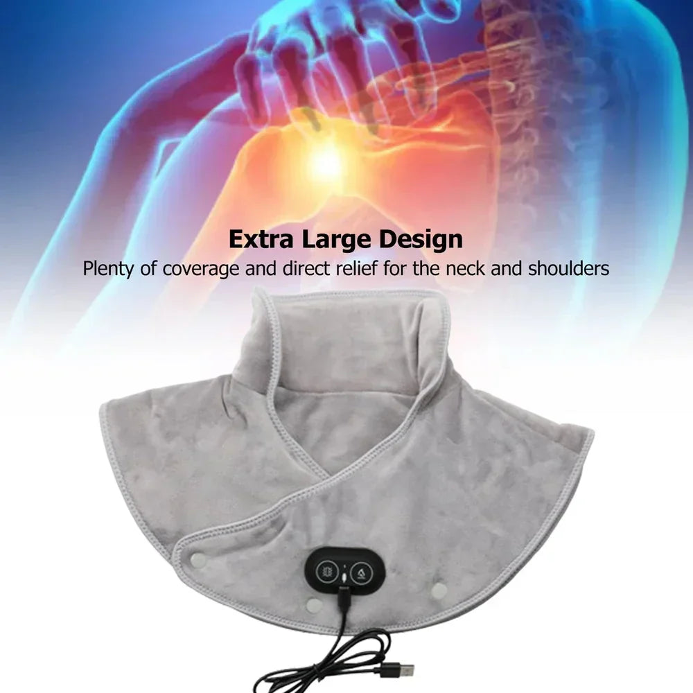 Cozy Heated Massage Pillow with USB Vibration Therapy