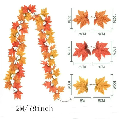 Fall Artificial Maple Leaf Home Decor Garland