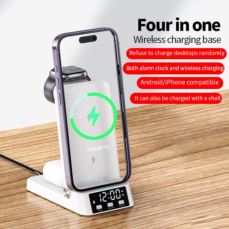 Compact 4 in 1 Wireless Charging Station