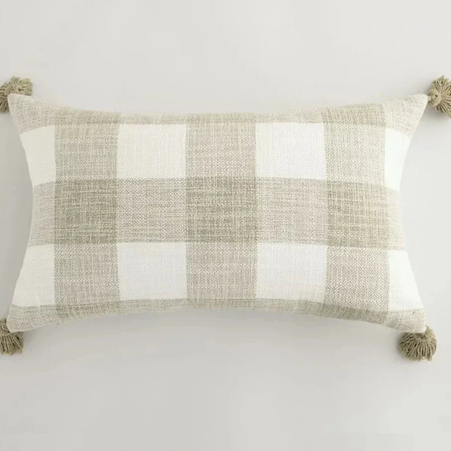Stylish Home Cushion Cover with Decorative Tassels