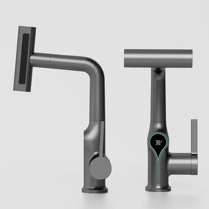 Modern Faucet with LED Temp Display and Spray Nozzle