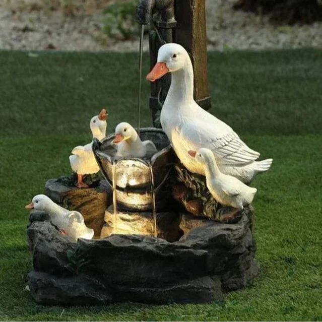 Colorful Outdoor Solar Fountain Figure with LED Light - Yeezlab