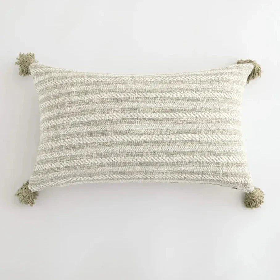 Stylish Home Cushion Cover with Decorative Tassels